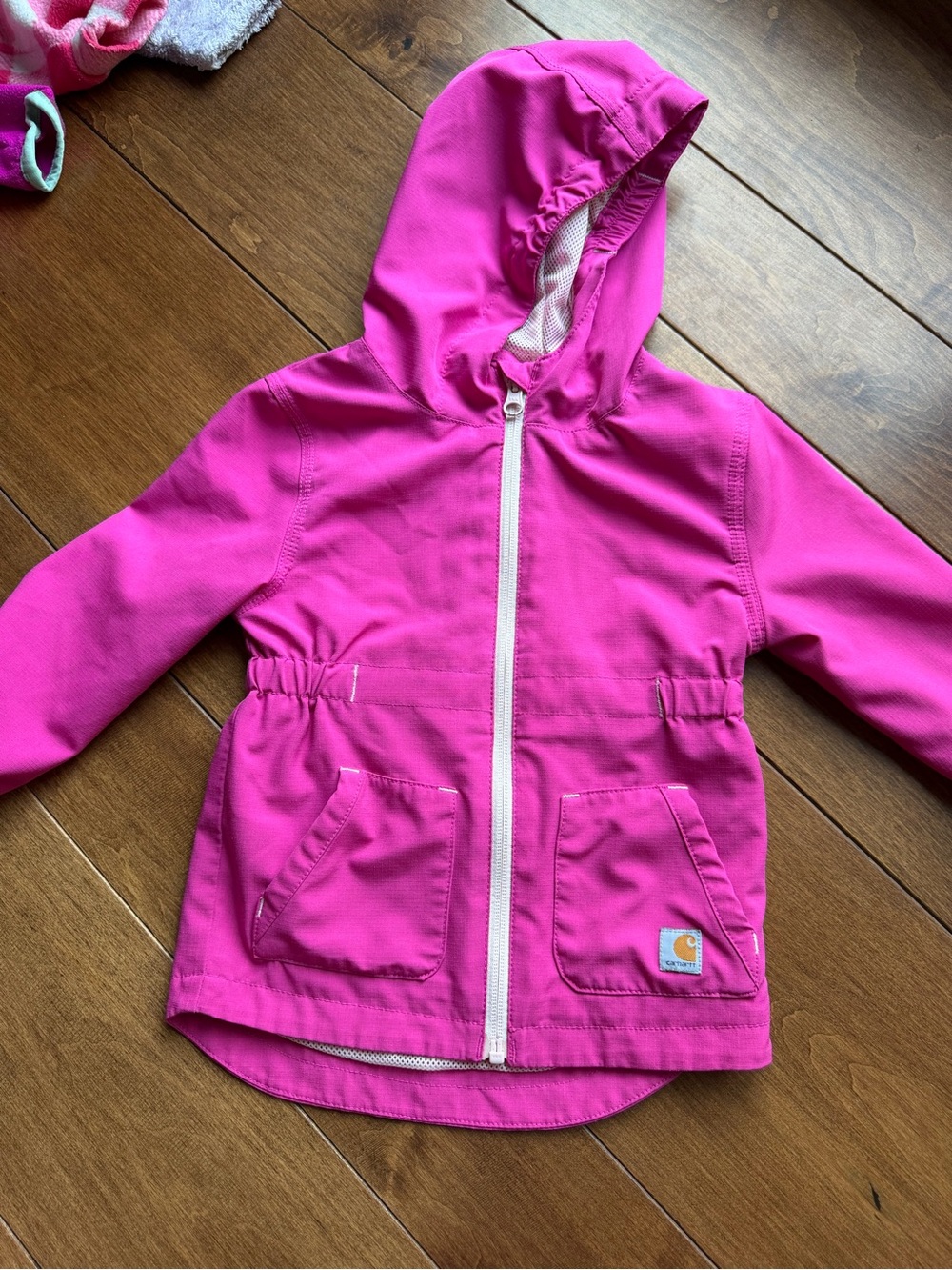 Carhartt Girls' Bright Pink Hooded Rain Jacket